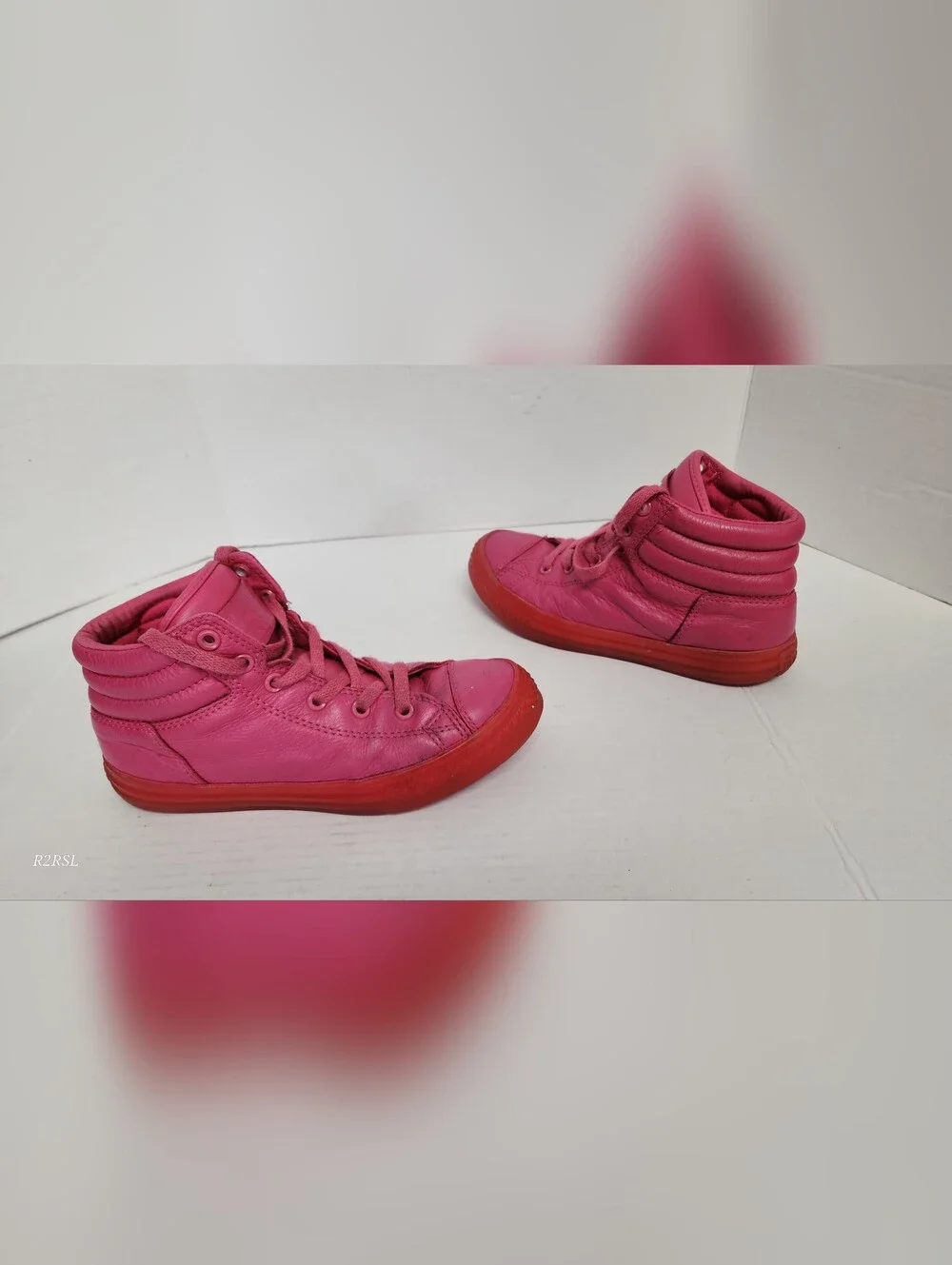Converse Chuck Taylor All Star Street High Top Leather Pink Youth 3 Barbiecore